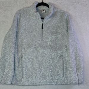 Woolrich Women's Silver/Gray 1/4 Zip, Pull-over, Sherpa Fleece